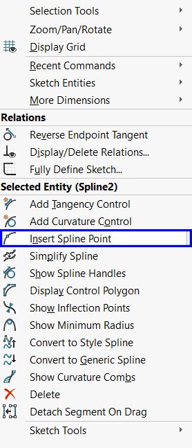 افزودن نقطه بر روی اسپلاین توسط ابزار Insert Spline Point 